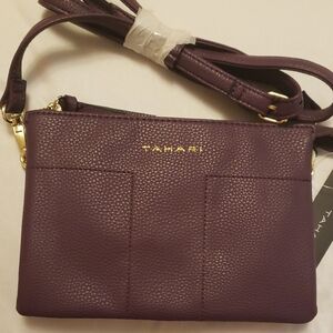 Tahari Elegant Plum Crossbody Bag
